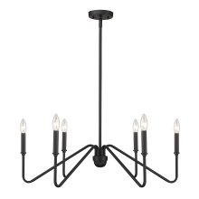 Golden 3690-6 NB - Yep by Golden Lighting Kennedy 6-light Chandelier in Natural Black